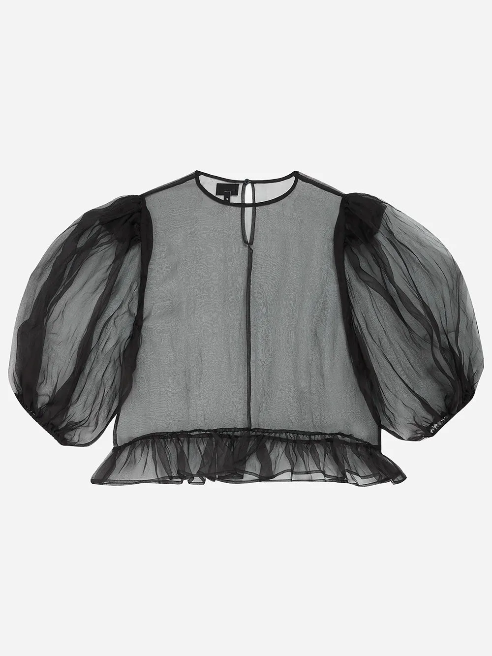 Black Puff Sleeve Top