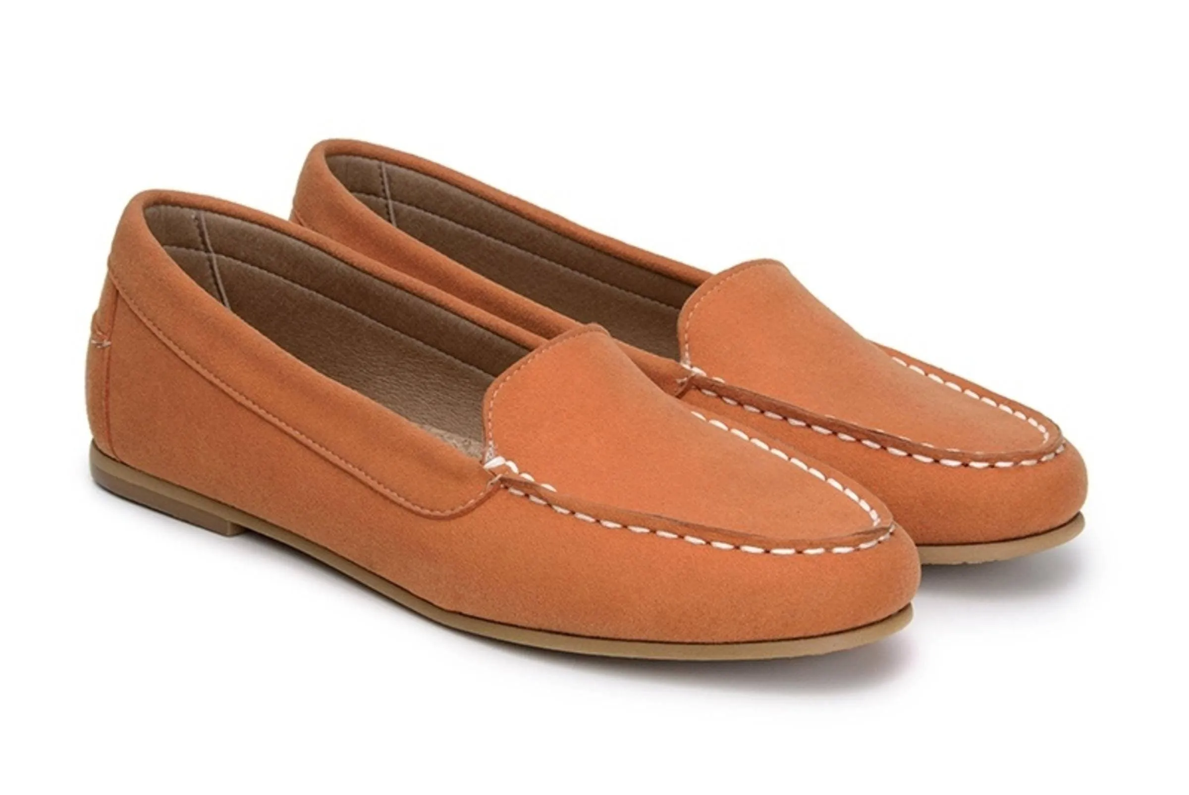 'Luisa' vegan-suede women's moccasin Ahimsa Shoes - orange