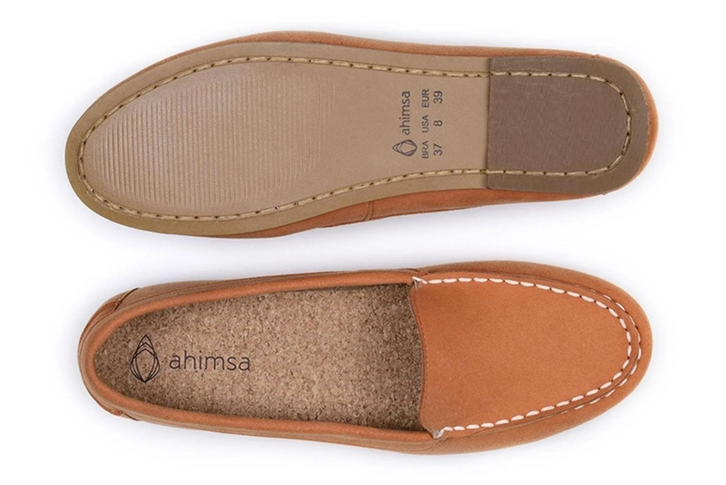 'Luisa' vegan-suede women's moccasin Ahimsa Shoes - orange