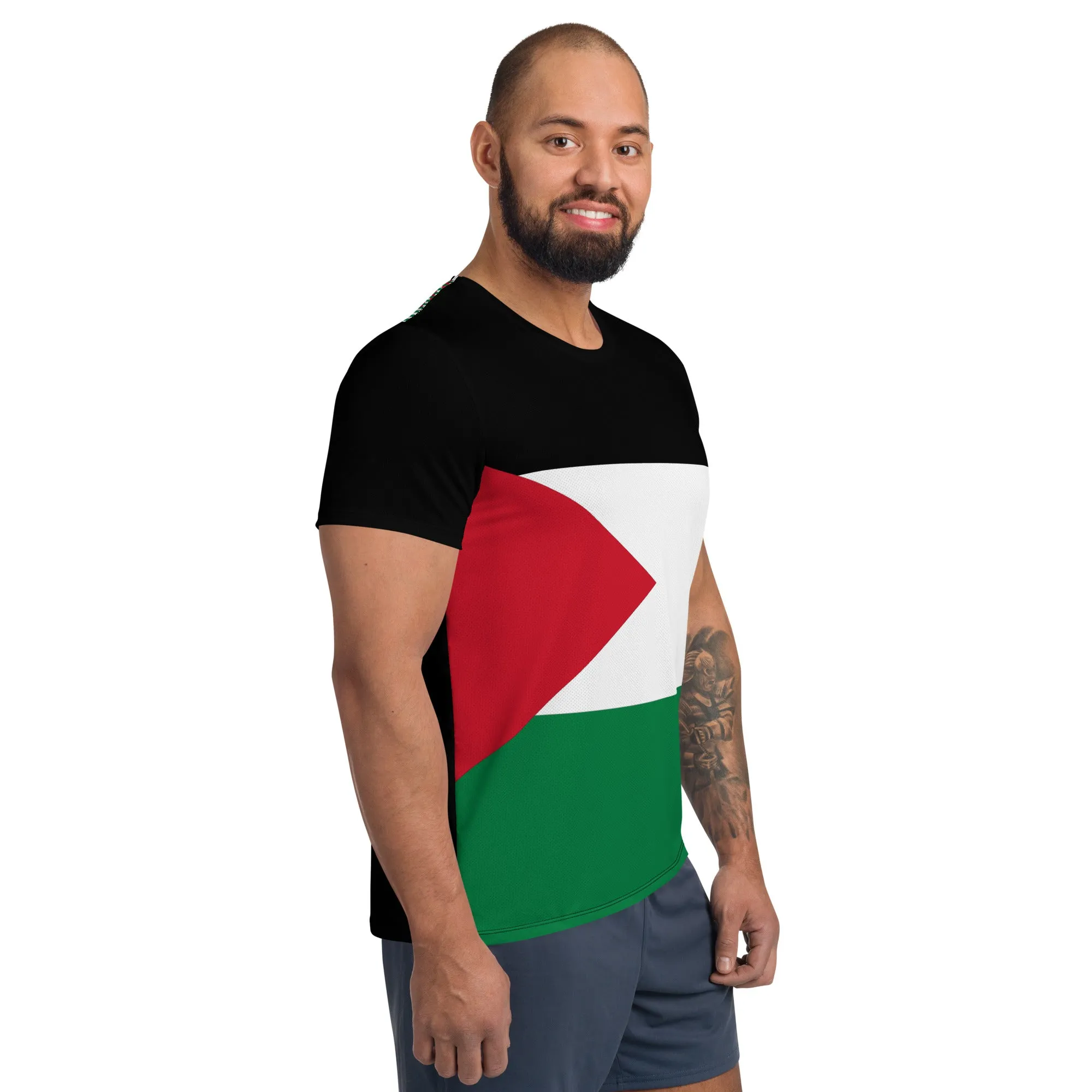Palestine Tshirt Flag Color For Men   Free Gift: Palestine Bracelet
