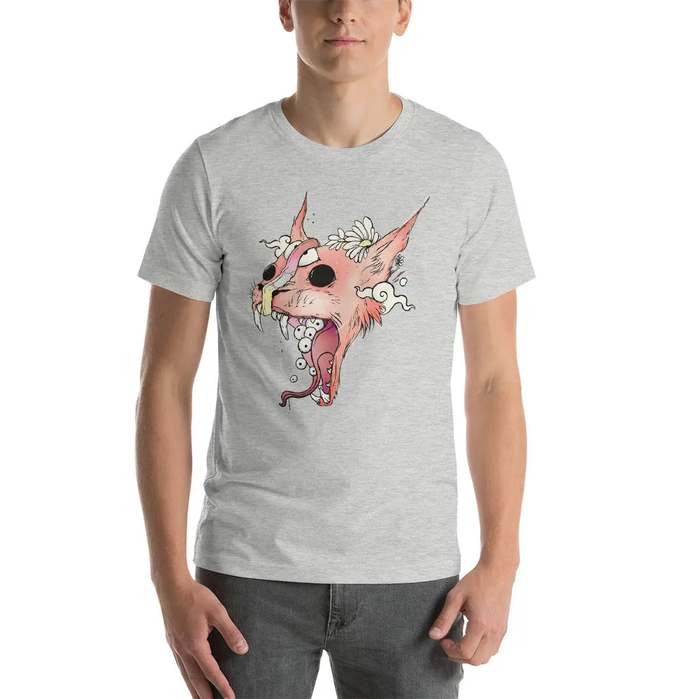 Split Faced Cat, Unisex T-Shirt, Athletic Heather