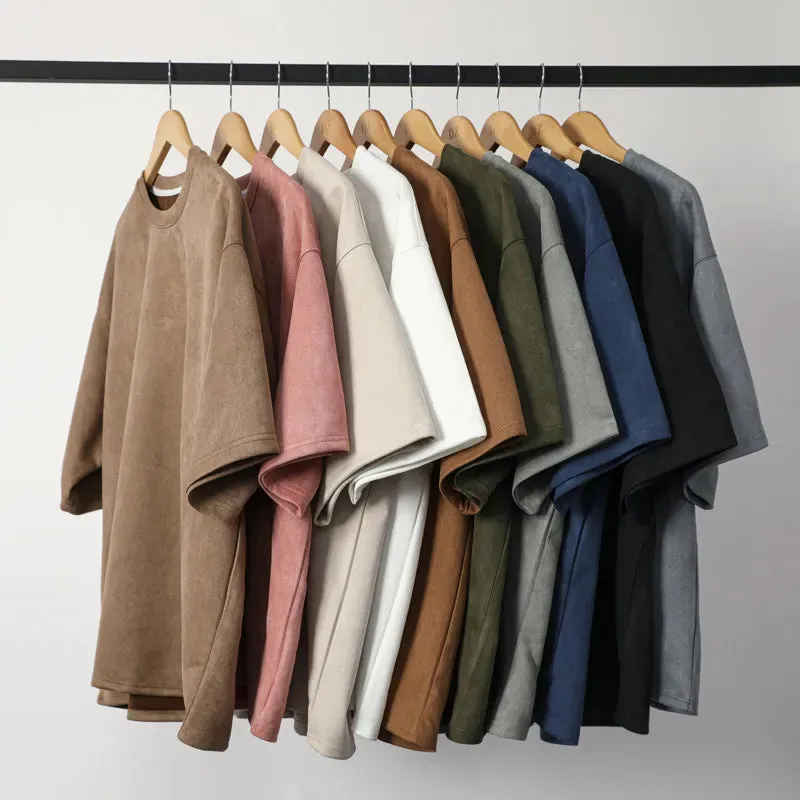 Summer Short Sleeved T Shirt for Men-Casual Loose O Neck Top