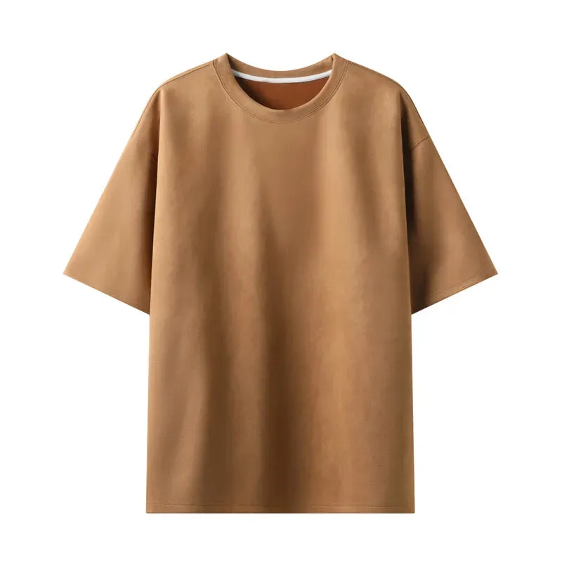 Summer Short Sleeved T Shirt for Men-Casual Loose O Neck Top