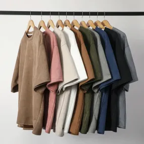 Summer Short Sleeved T Shirt for Men-Casual Loose O Neck Top